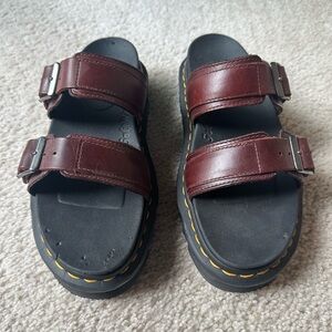 Dr. Martens MYLES Leather Slide Sandals CHARRO BRANDO Size 8